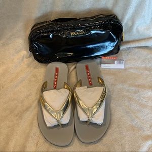 Prada Calzature Donna Flip Flop with Bag